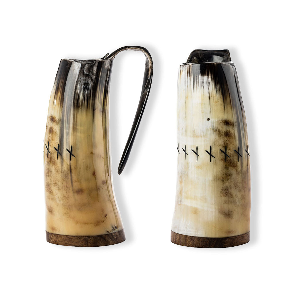 Drinking-horn-mug-viking-Egil-replica-runes-carved-light