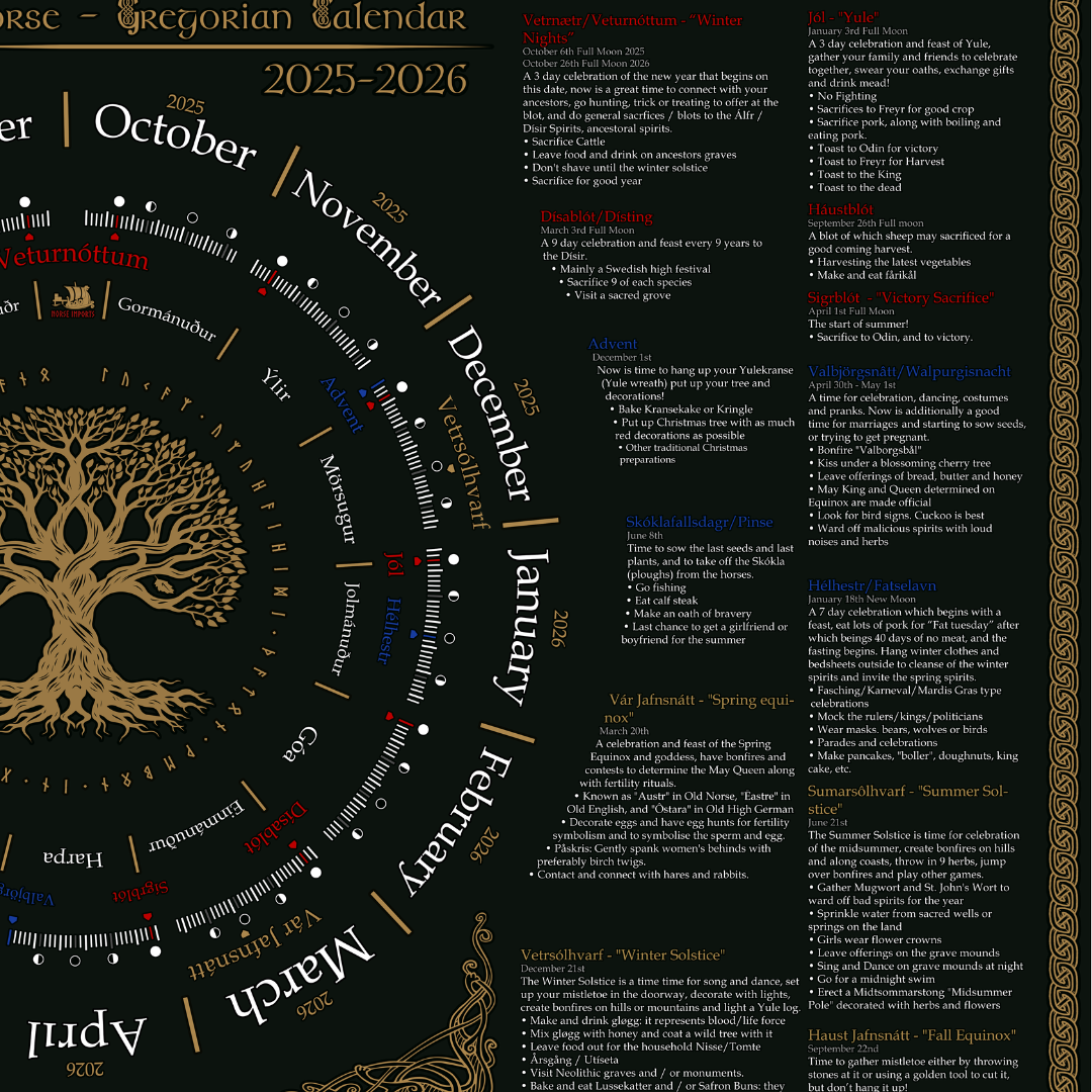 NEW! Norse Pagan Calendar 2026 + Holiday Guide (Digital Download)
