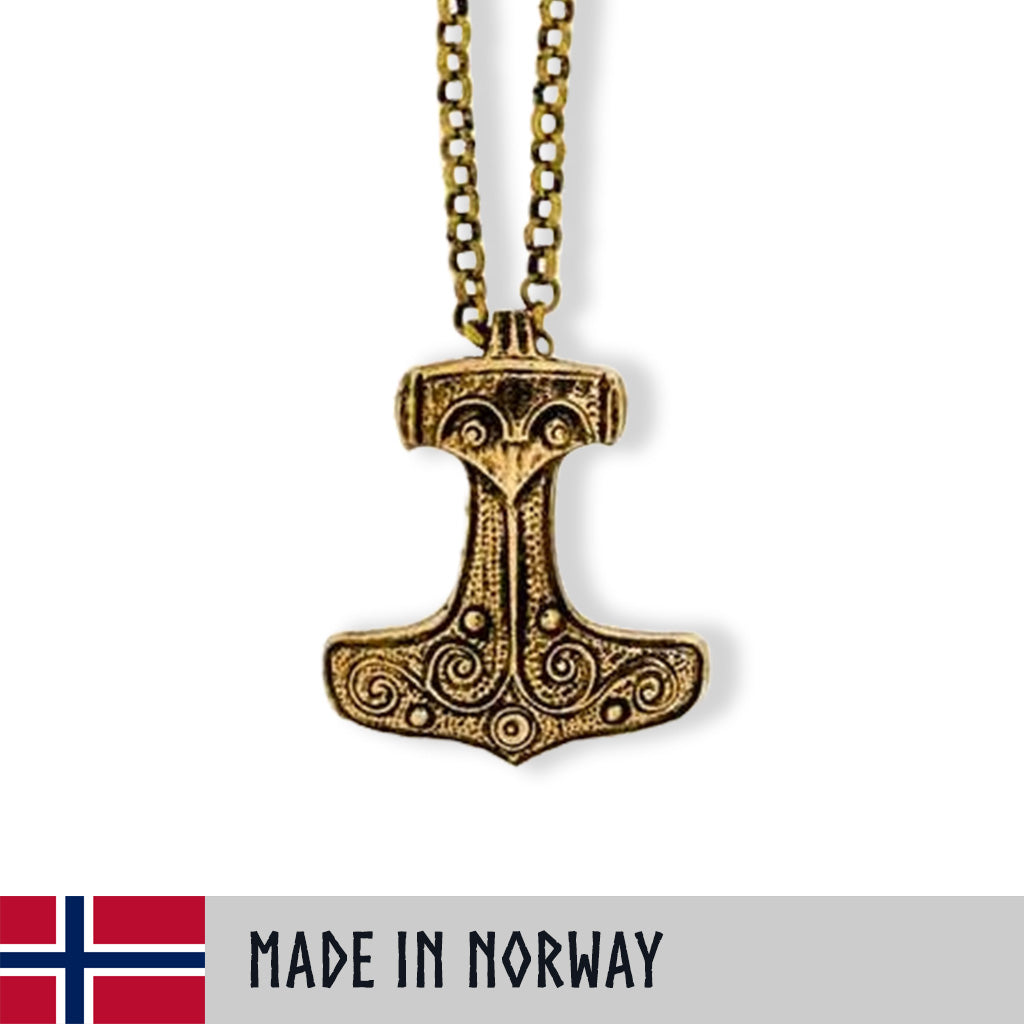 Bronze Thor's Hammer Necklace- Skåne Replica Made in Norway