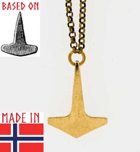 Load image into Gallery viewer, Bronze-thors-hammer-pendant-made-norway-fitjar-museum-replica
