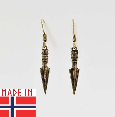 Odin-spear-gungnir-earrings-bronze-made-norway