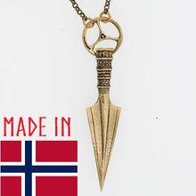 Load image into Gallery viewer, Odin-spear-gungnir-pendant-necklace-bronze-made-norway
