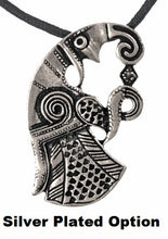 Load image into Gallery viewer, Silver-Viking-raven-gotland-pendant-necklace-jewelry-museum-replica-bronze-made-germany

