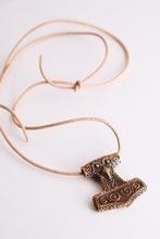 Load image into Gallery viewer, Thors-hammer-mjolnir-pendant-necklace-bronze-big-large-museum-replica-made-sweden
