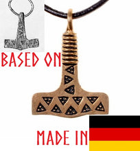 Load image into Gallery viewer, Thors-hammer-necklace-pendant-falster-gydingsgard-bronze-made-germany
