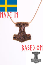 Load image into Gallery viewer, Thors-hammer-pendant-necklace-bronze-big-large-museum-replica-made-sweden
