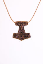 Load image into Gallery viewer, Thors-hammer-pendant-necklace-bronze-big-large-museum-replica
