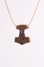 Load image into Gallery viewer, Thors-hammer-pendant-necklace-bronze-big-museum-replica-made-sweden
