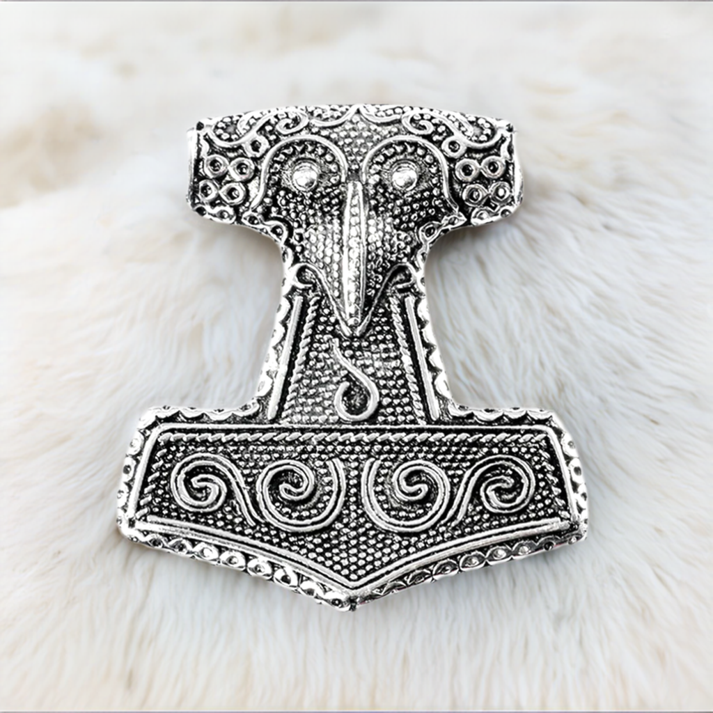 Thors-hammer-pendant-necklace-silver-large-museum-replica-made-sweden