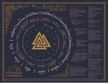 Load image into Gallery viewer, norse-pagan-calendar-2025-year-holidays-blot-asatru-wheel-of-the-year-heathen
