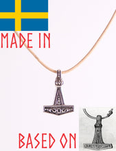 Load image into Gallery viewer, raus-thor-hammer-mjolnir-necklace-pendant-museum-replica-archeology-viking-norse-pagan-silver
