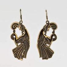 Load image into Gallery viewer, raven-earrings-viking-hugin-munin-museum-gotland-made-sweden
