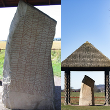 Load image into Gallery viewer, rok-runestone-jersberg-stone-original-statue-viking-runes-inscription
