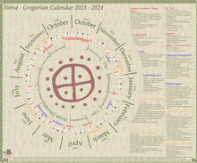 Load image into Gallery viewer, 2024-norse-pagan-heathen-calendar-lunar-solar-holiday-months-viking
